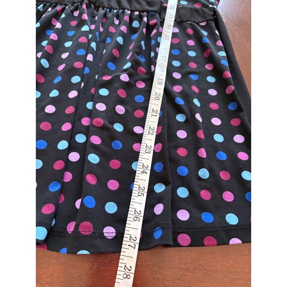 Motherhood Maternity Black Colorful Polka Dot Bump Friendly Blouse Size Large - Picture 8 of 12